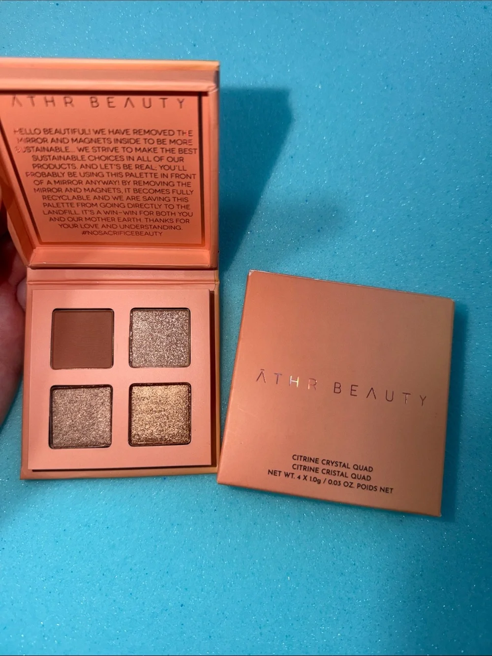 Citrine Crystal Quad Eyeshadow Palette - Peach/Gold